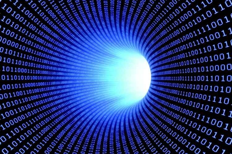 Tunnel of binary code